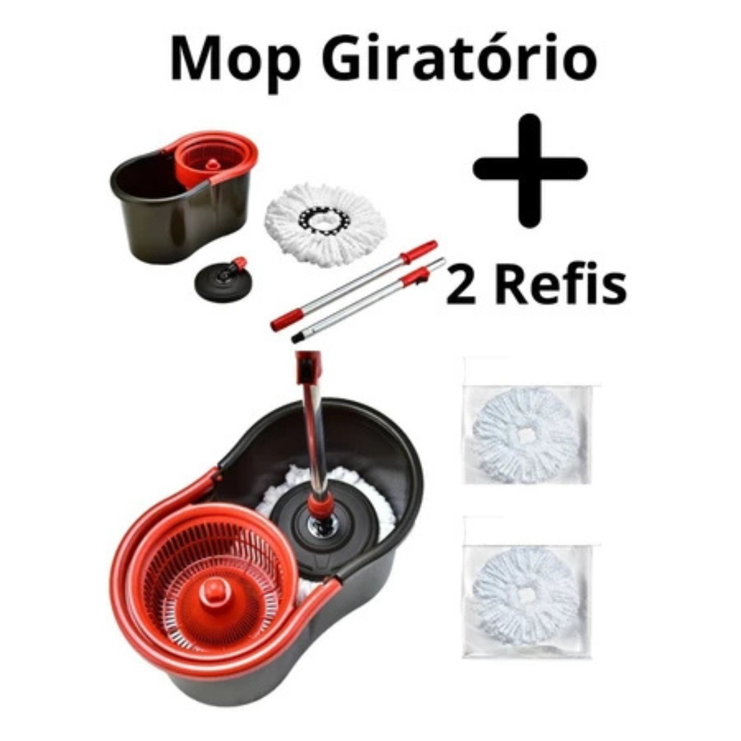 Esfregão giratório Mop com balde, 360° desaguamento automático