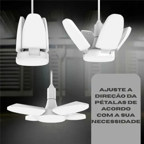 Lâmpada Led Dobrável Garagem e Interiores