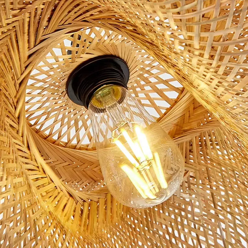 Luminária Pendente Bambu Rattan Honolulu