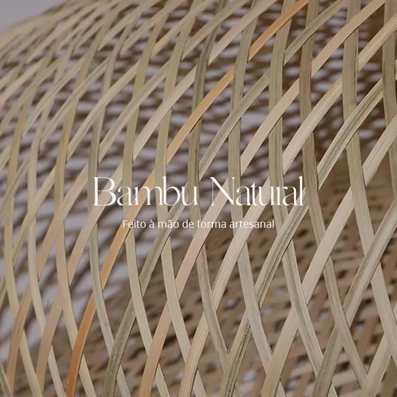 Luminária Pendente Bambu Rattan Honolulu