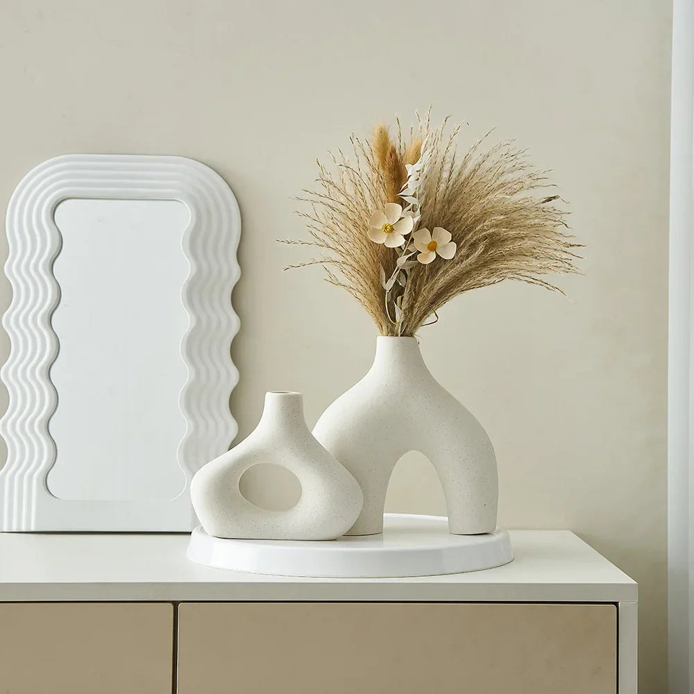Conjunto vasos de cerâmica branco Klara - 2pcs