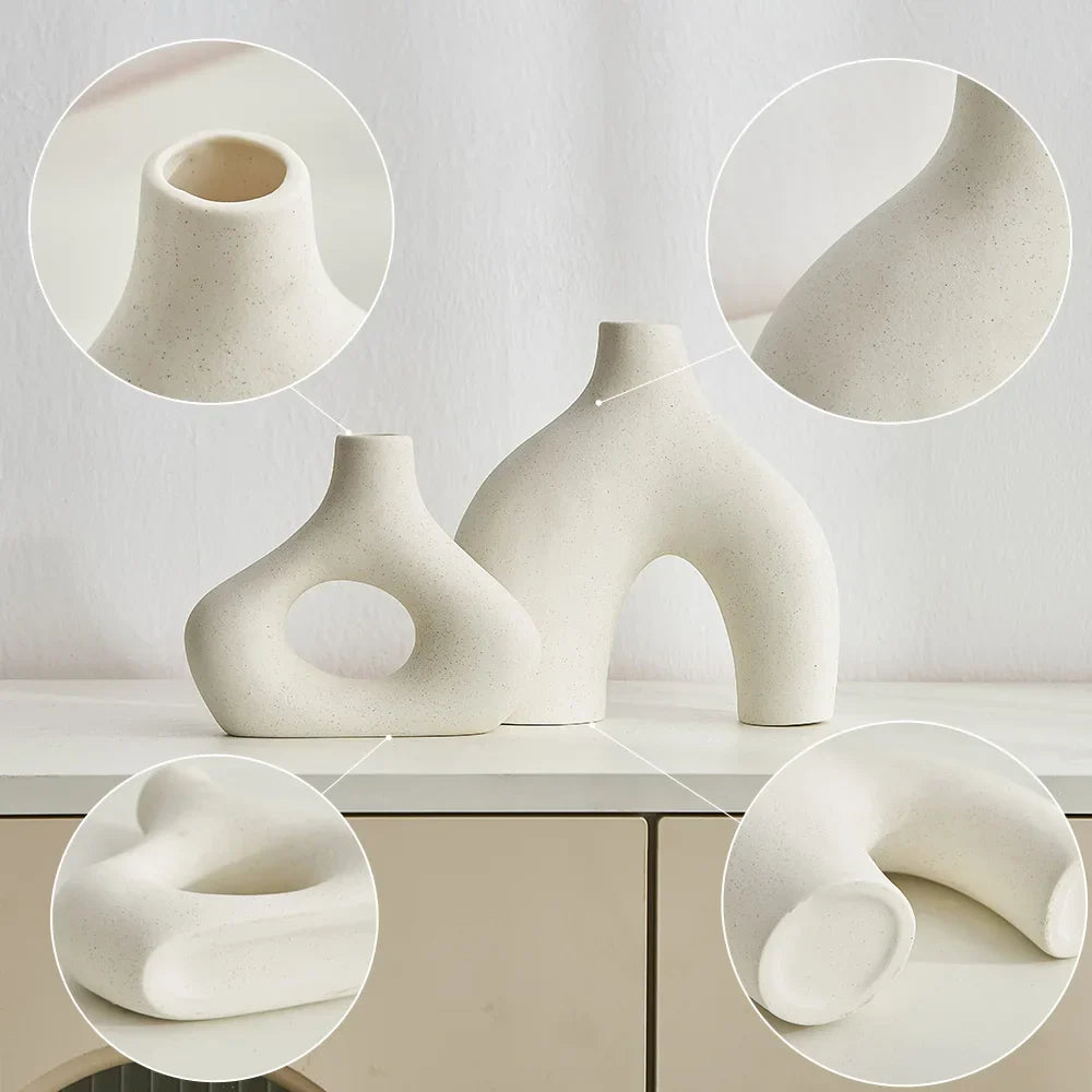 Conjunto vasos de cerâmica branco Klara - 2pcs