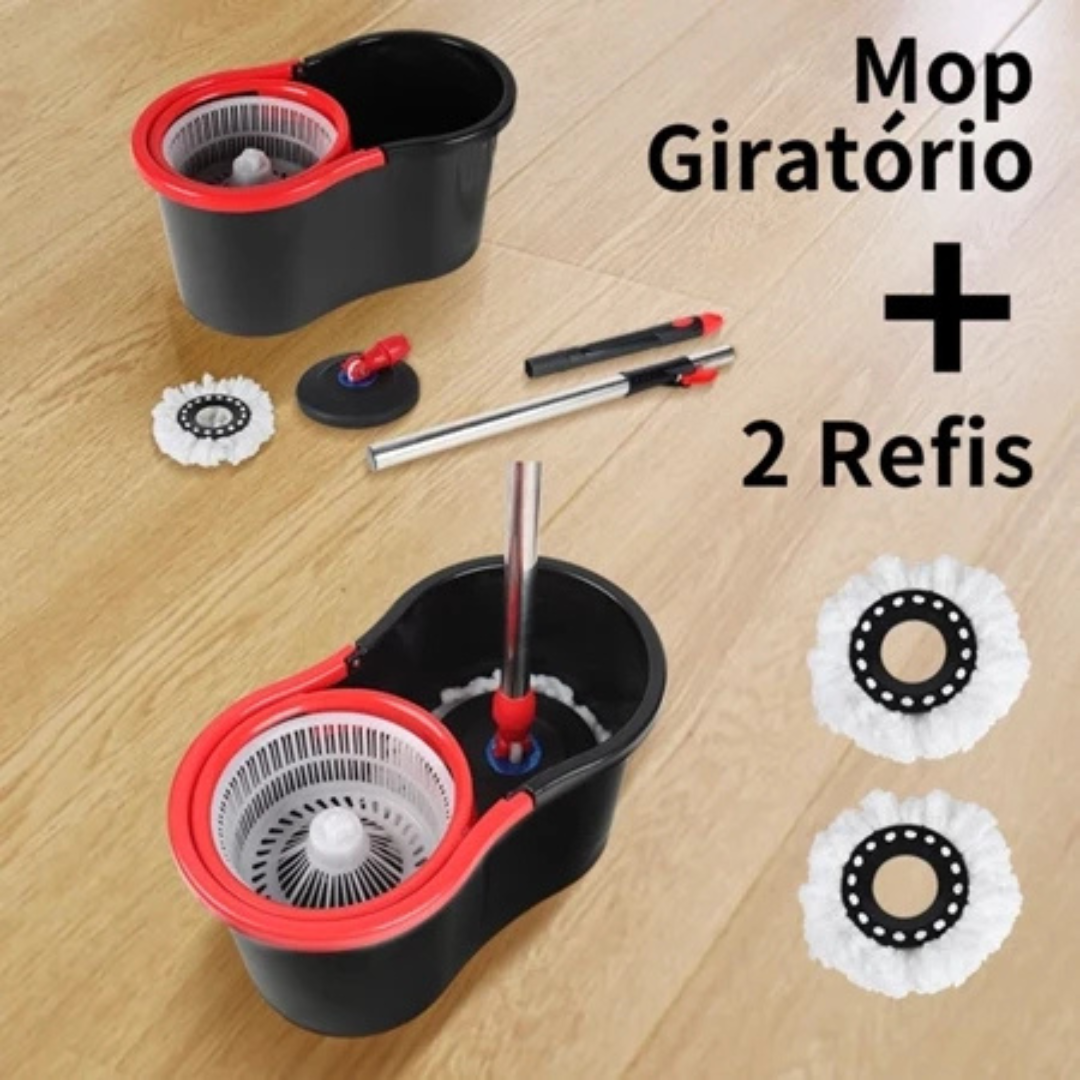Esfregão giratório Mop com balde, 360° desaguamento automático