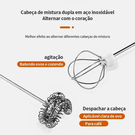 Mixer Elétrico 2 em 1 - O Segredo das Bebidas Perfeitas em Segundos