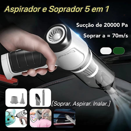 Mini Aspirador De Pó Portátil 5 Em 1 , Sem Fio , Sucção Por Sopro Para Limpeza De Carro Doméstico
