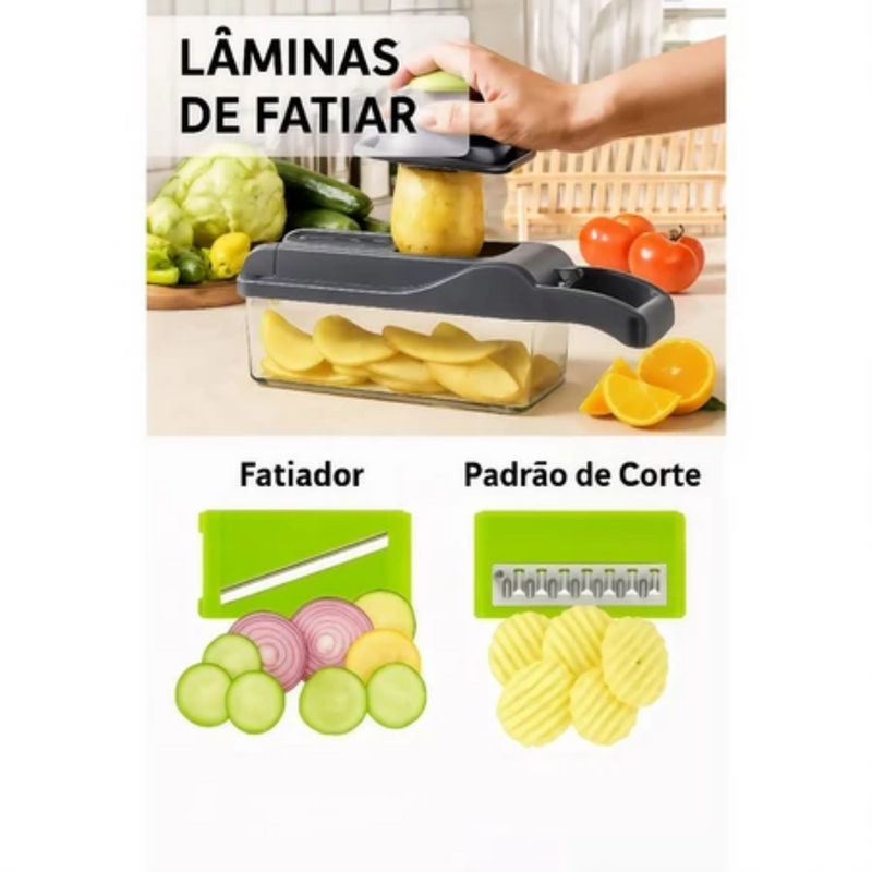 Profissional Multiuso Cozinha Slicer Aço Inox 14 em 1 Fatiador Cortador Ralador De Legumes Verduras Frutas Alimentos