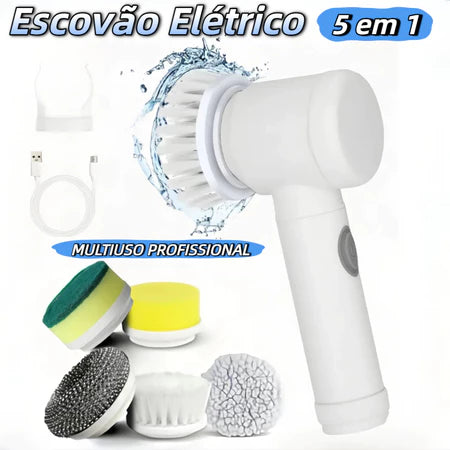 Escova de limpeza elétrica mágica 5 em 1 limpador multifuncional prático sem fio para cozinha/banheiro