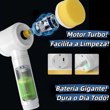 Escova de limpeza elétrica mágica 5 em 1 limpador multifuncional prático sem fio para cozinha/banheiro