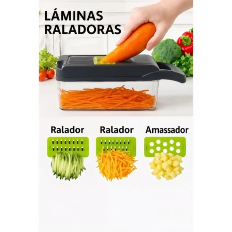 Profissional Multiuso Cozinha Slicer Aço Inox 14 em 1 Fatiador Cortador Ralador De Legumes Verduras Frutas Alimentos