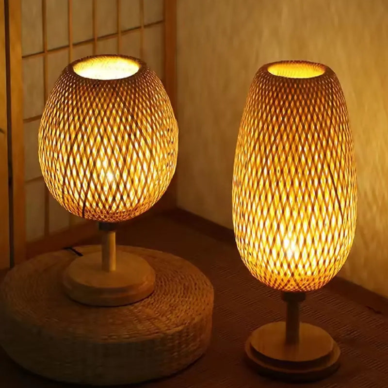 Kit Luminária de Mesa Bambu