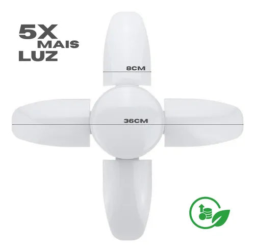 Lâmpada Led Dobrável Garagem e Interiores