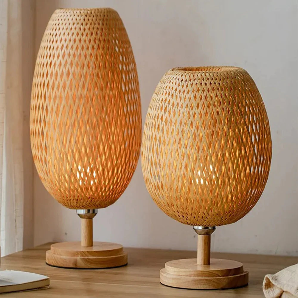 Kit Luminária de Mesa Bambu