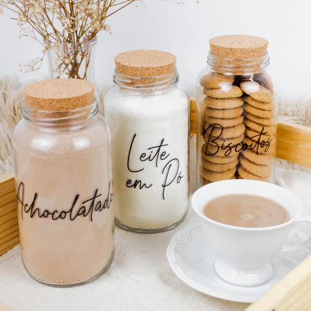 Kit 3 Potes de Vidro Decorativos - Organização e Estilo