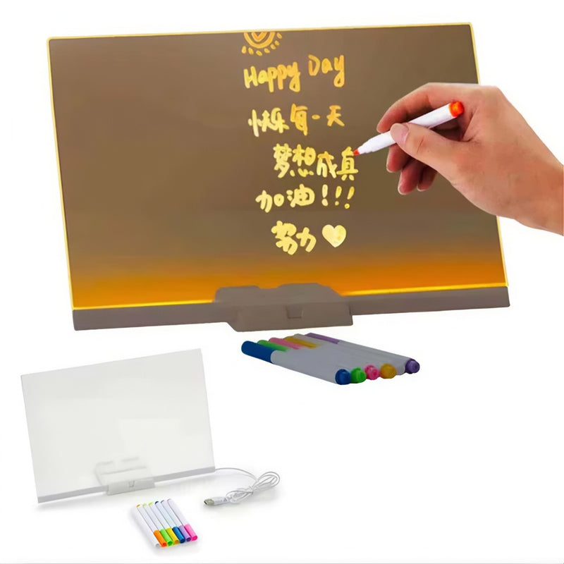 💡 GlowBoard™ – Luminária LED 3D com Quadro de Recados Luminosos