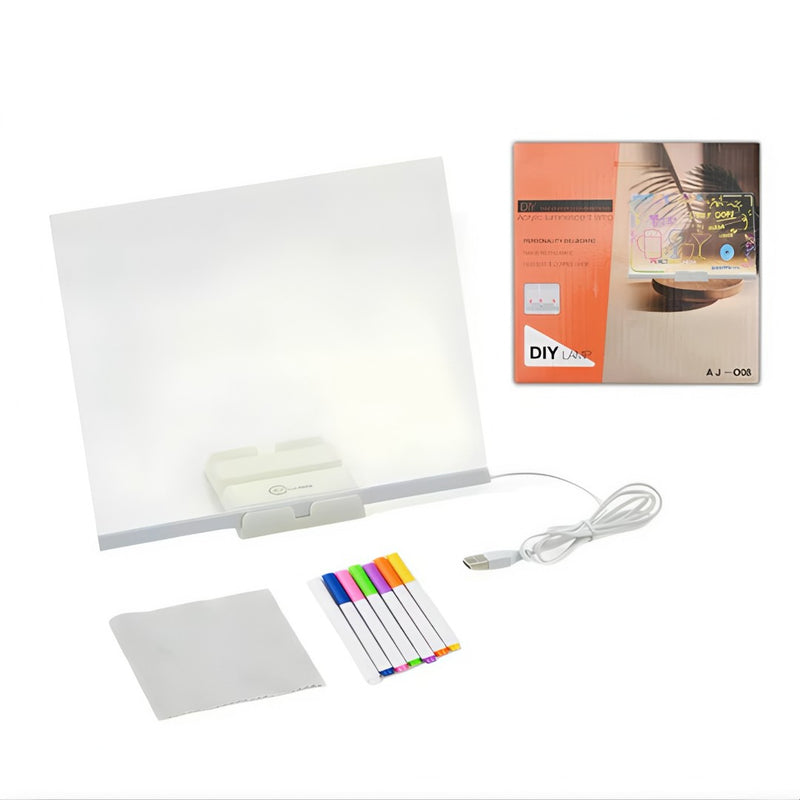 💡 GlowBoard™ – Luminária LED 3D com Quadro de Recados Luminosos