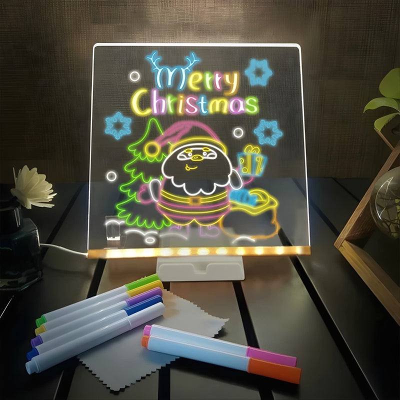 💡 GlowBoard™ – Luminária LED 3D com Quadro de Recados Luminosos