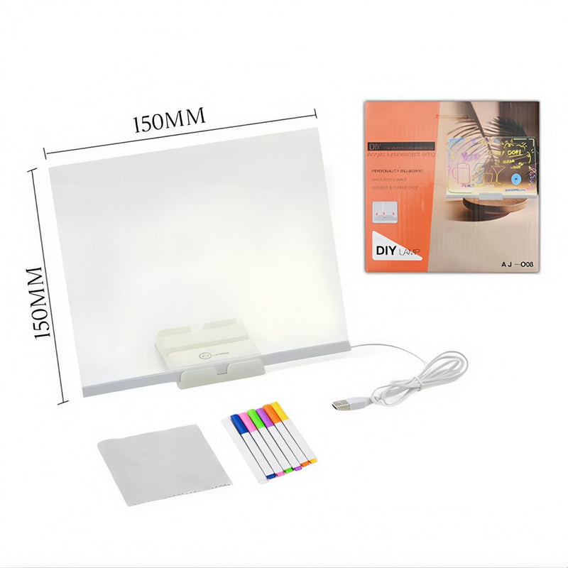 💡 GlowBoard™ – Luminária LED 3D com Quadro de Recados Luminosos