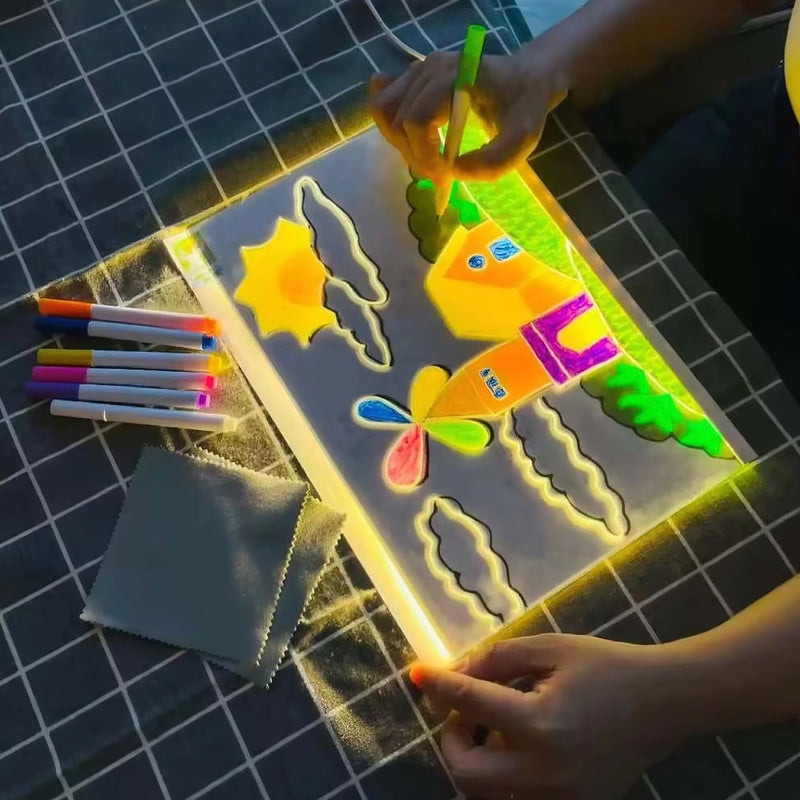 💡 GlowBoard™ – Luminária LED 3D com Quadro de Recados Luminosos