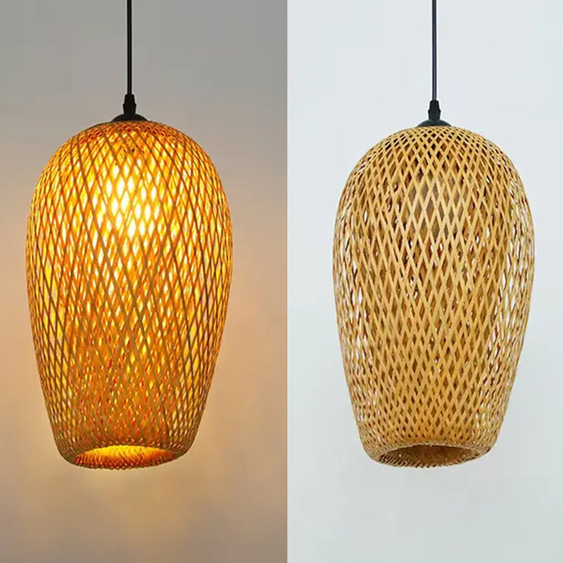 Kit 4 Luminárias Pendente de Bambu Naturale