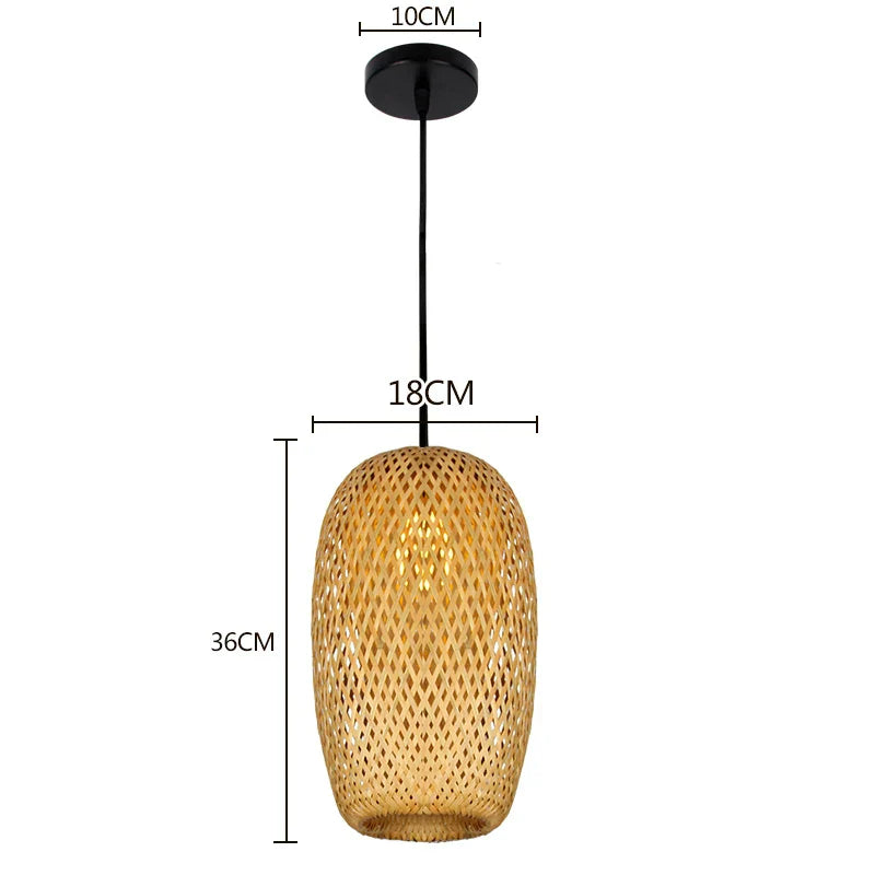 Kit 4 Luminárias Pendente de Bambu Naturale