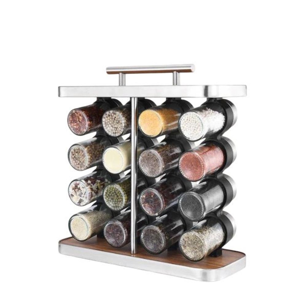 Conjunto 16 Potes de Condimentos Vidro 80ml - Inox